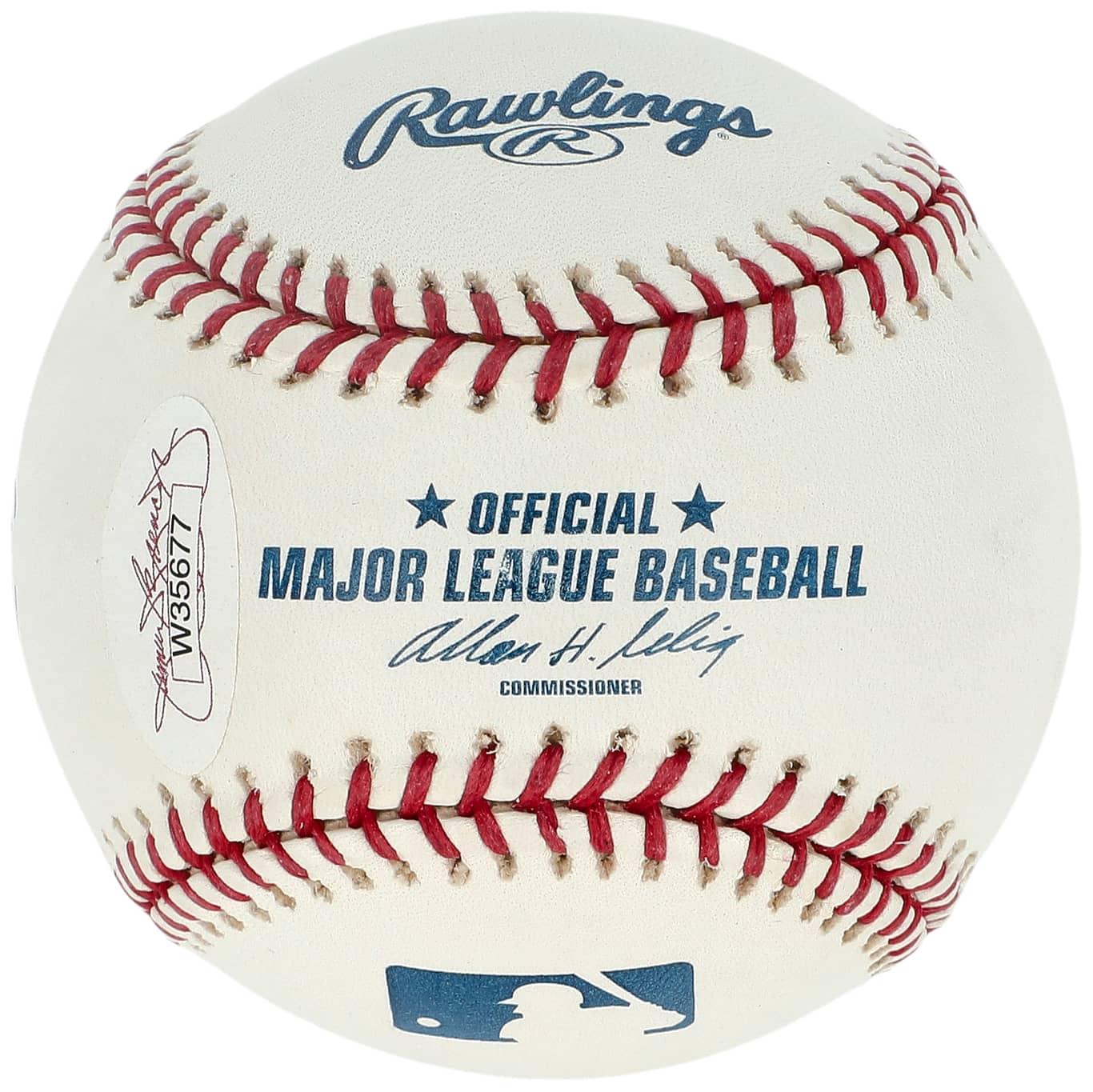 Phil Niekro Signed OML Baseball OML Baseball with (8) Career Stat Inscriptions (JSA) at PristineAuction.com Phil Niekro Signed OML Baseball OML Baseball with (8) Career Stat Inscriptions (JSA) at PristineAuction.com