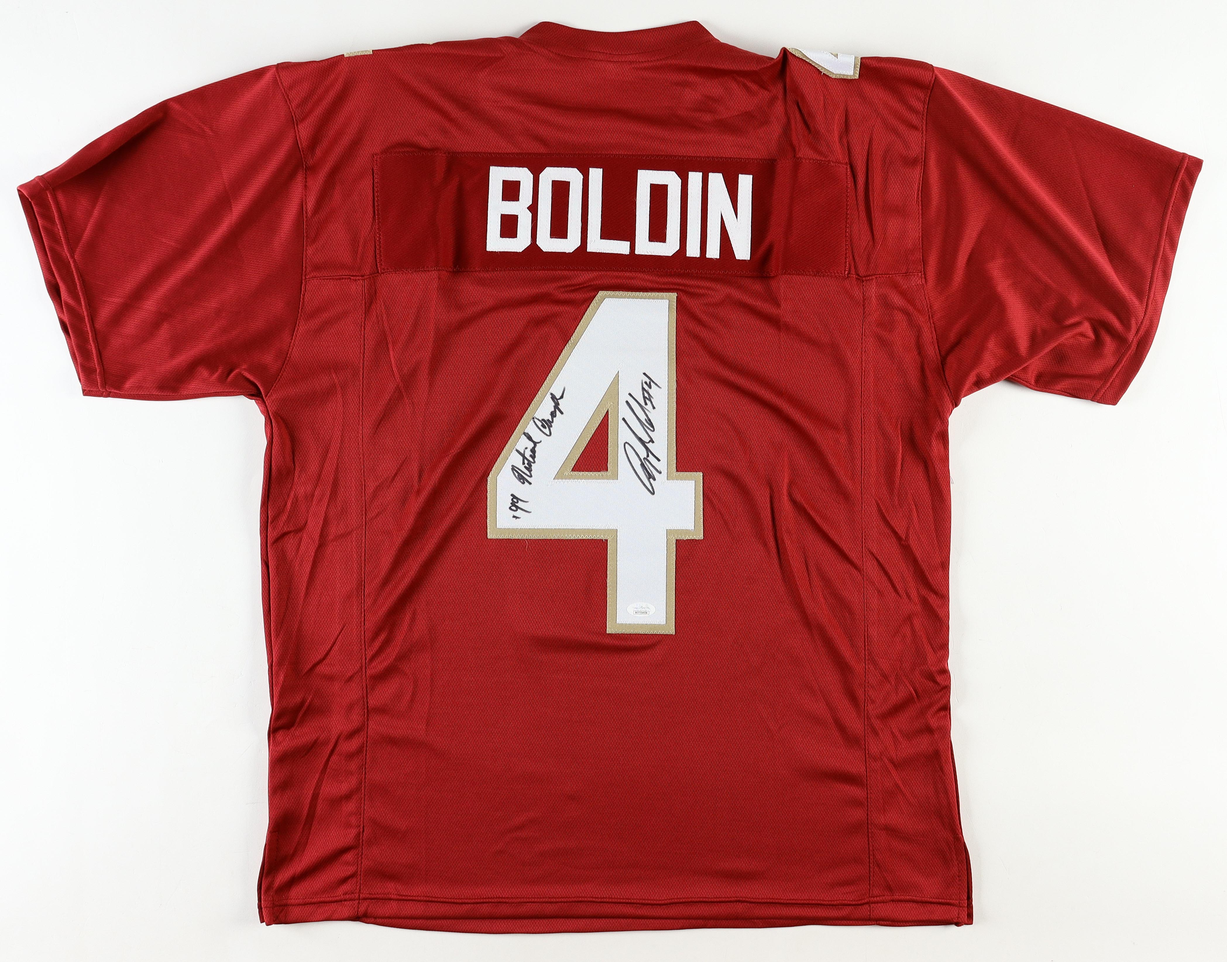 Anquan Boldin Signed Jersey Inscribed "'99 National Champs" (JSA) at PristineAuction.com Anquan Boldin Signed Jersey Inscribed "'99 National Champs" (JSA) at PristineAuction.com