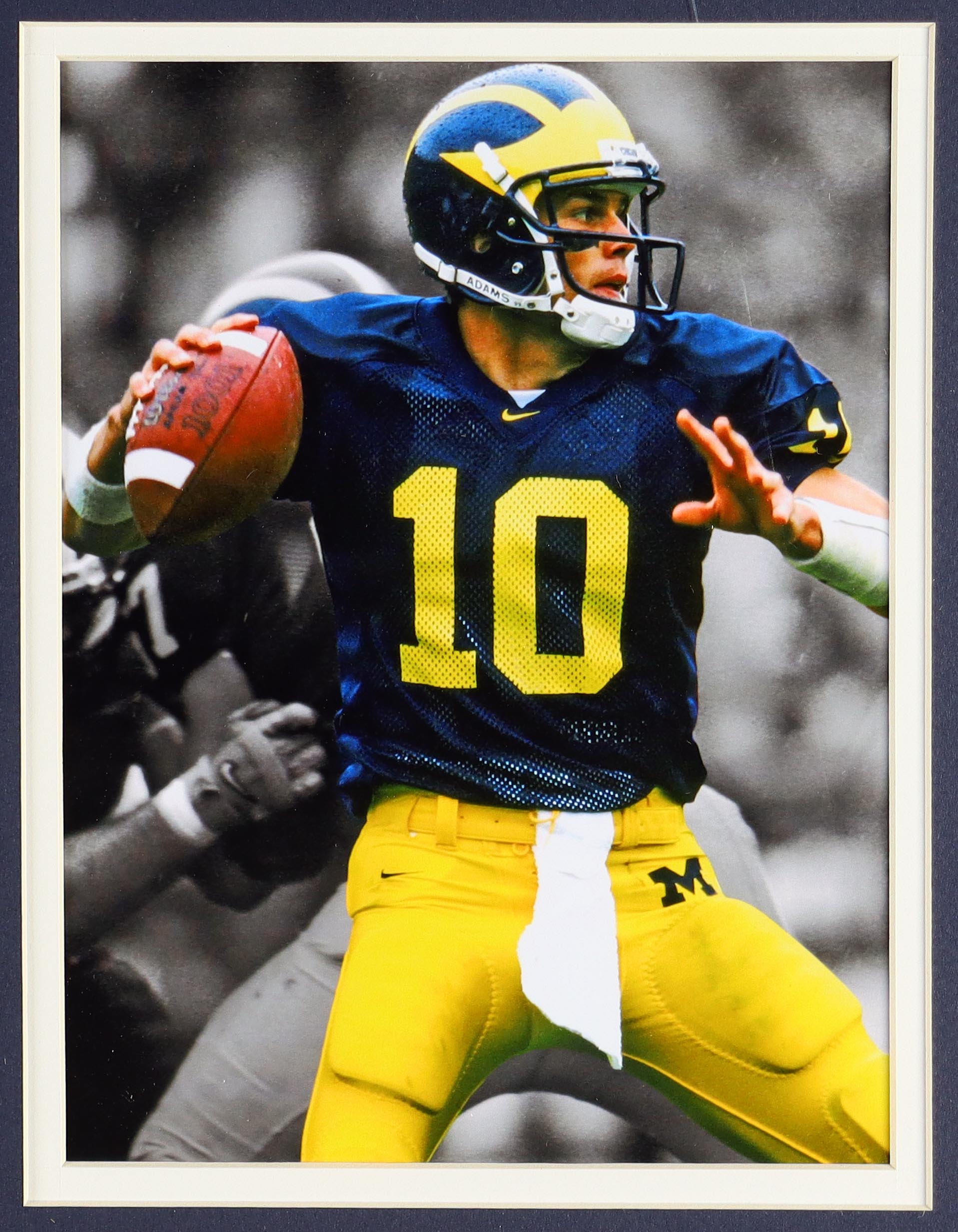 Tom Brady Michigan Wolverines Custom Framed Nike Air Jordan Jersey Display With (2) Team Logo Pins & (2) Cloth Patch Emblems at PristineAuction.com Tom Brady Michigan Wolverines Custom Framed Nike Air Jordan Jersey Display With (2) Team Logo Pins & (2) Cloth Patch Emblems at PristineAuction.com