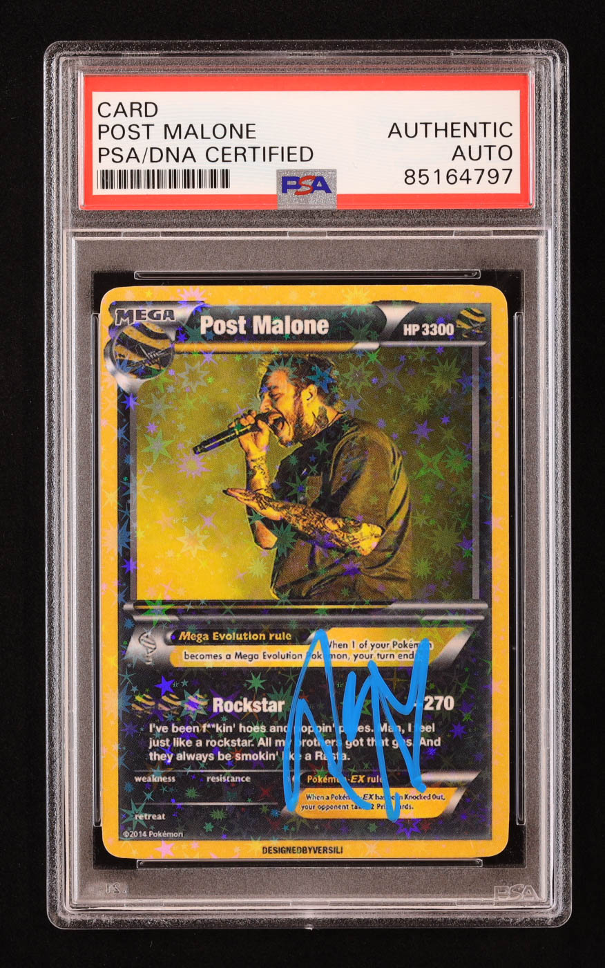 Post Malone Signed Custom Trading Card (PSA) at PristineAuction.com Post Malone Signed Custom Trading Card (PSA) at PristineAuction.com