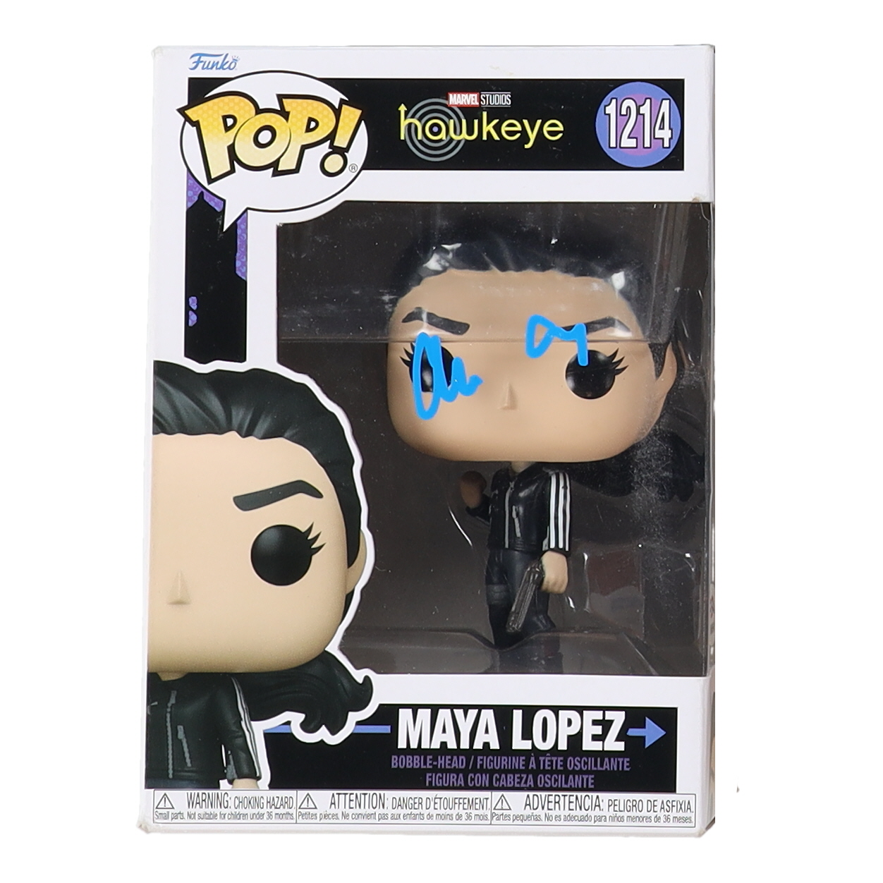 Alaqua Cox Signed "Hawkeye" #1214 Maya Lopez Funko Pop! Vinyl Figure (PSA) at PristineAuction.com Alaqua Cox Signed "Hawkeye" #1214 Maya Lopez Funko Pop! Vinyl Figure (PSA) at PristineAuction.com