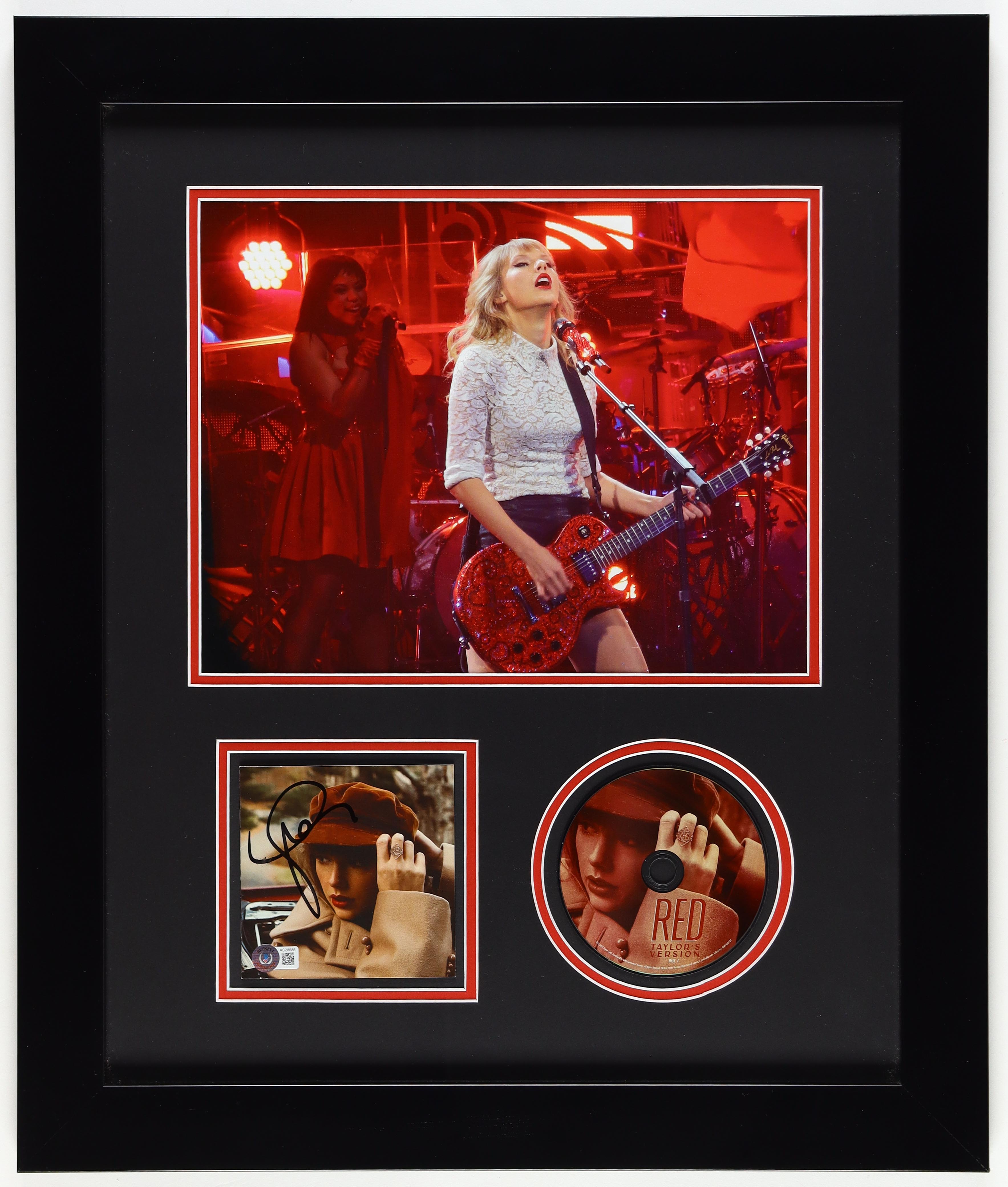 Taylor Swift Signed Custom Framed "Red: Taylor's Version" CD Album Insert Display With Disc (Beckett) at PristineAuction.com Taylor Swift Signed Custom Framed "Red: Taylor's Version" CD Album Insert Display With Disc (Beckett) at PristineAuction.com