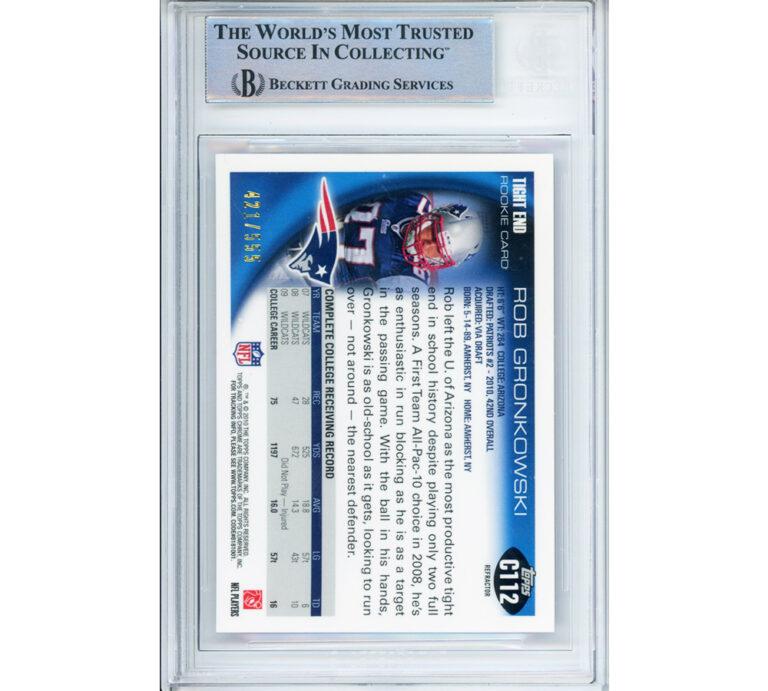 Rob Gronkowski Signed 2010 Topps Chrome Purple Refractors #C112 RC (BGS) at PristineAuction.com Rob Gronkowski Signed 2010 Topps Chrome Purple Refractors #C112 RC (BGS) at PristineAuction.com