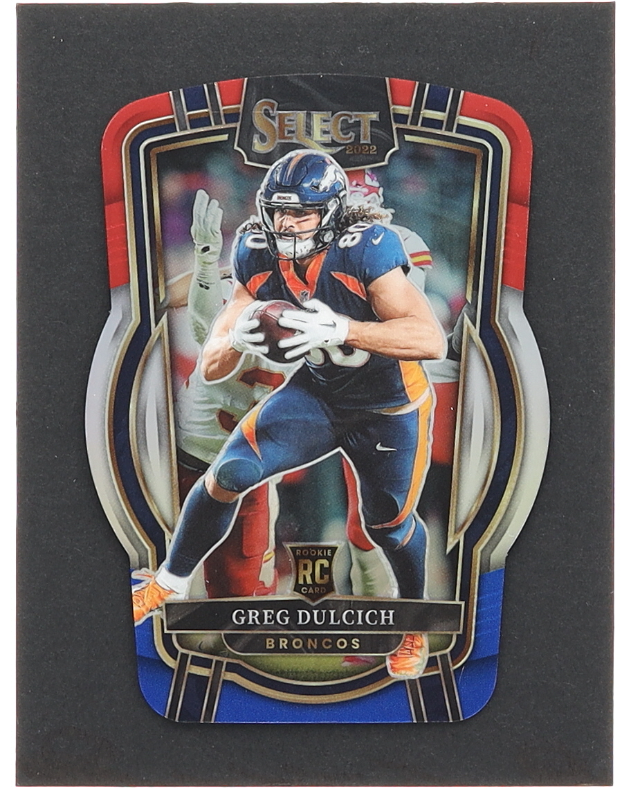 Greg Dulcich 2022 Select Prizm Red and Blue Die Cut #271 RC at PristineAuction.com Greg Dulcich 2022 Select Prizm Red and Blue Die Cut #271 RC at PristineAuction.com