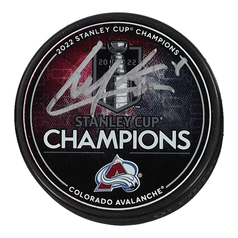 Cale Makar Signed Avalanche 2022 Stanley Cup Logo Hockey Puck (Fanatics) at PristineAuction.com Cale Makar Signed Avalanche 2022 Stanley Cup Logo Hockey Puck (Fanatics) at PristineAuction.com