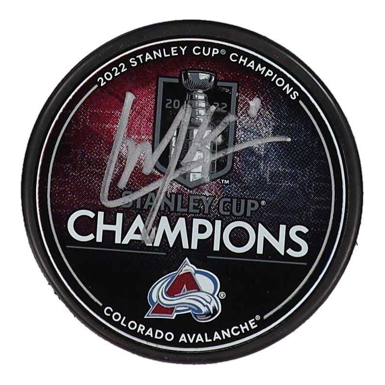 Cale Makar Signed Avalanche 2022 Stanley Cup Logo Hockey Puck (Fanatics) at PristineAuction.com Cale Makar Signed Avalanche 2022 Stanley Cup Logo Hockey Puck (Fanatics) at PristineAuction.com