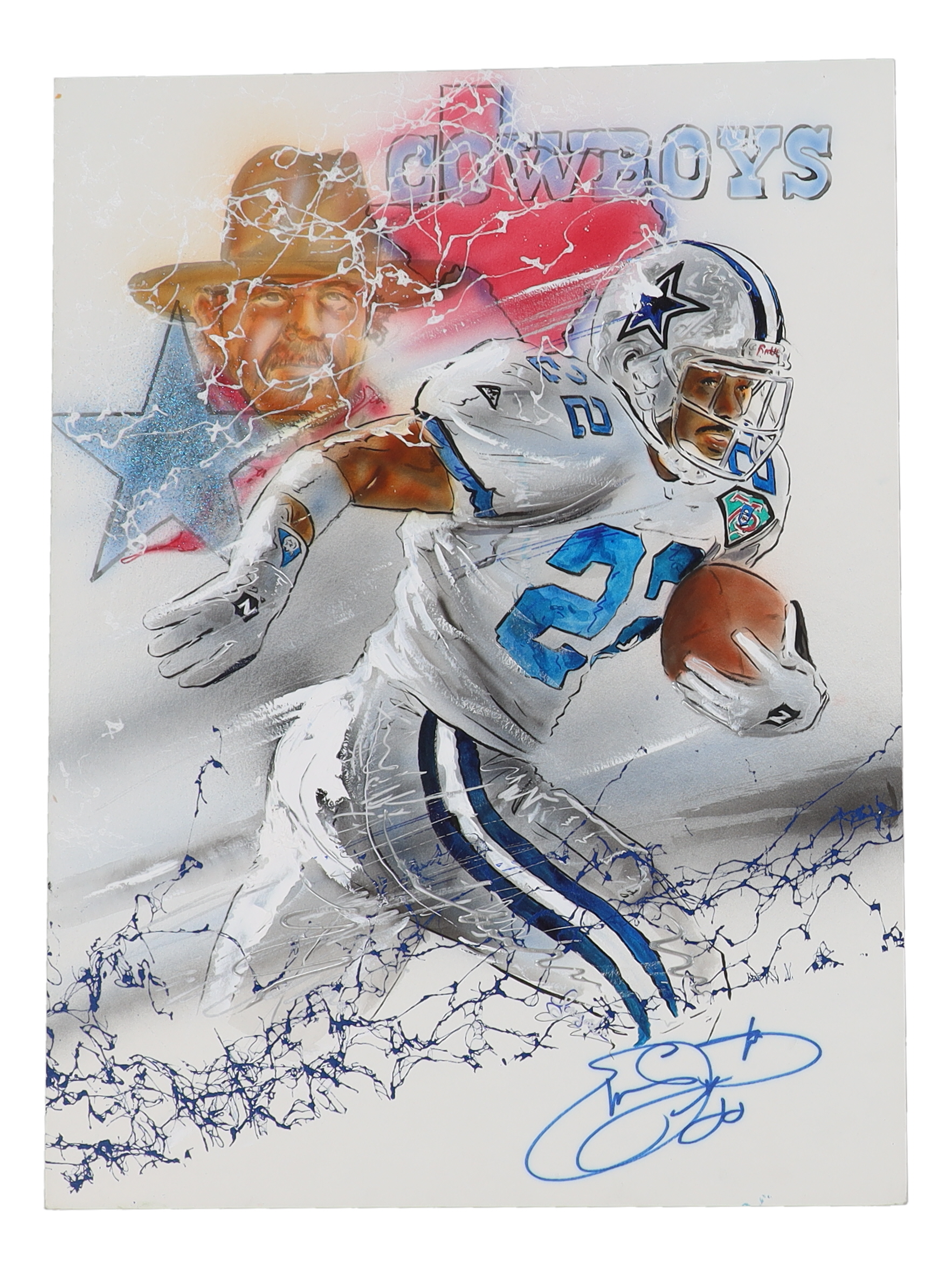 Emmitt Smith & Gary Longordo Signed Cowboys Hand-Embellished Lithograph (JSA & PA) at PristineAuction.com Emmitt Smith & Gary Longordo Signed Cowboys Hand-Embellished Lithograph (JSA & PA) at PristineAuction.com