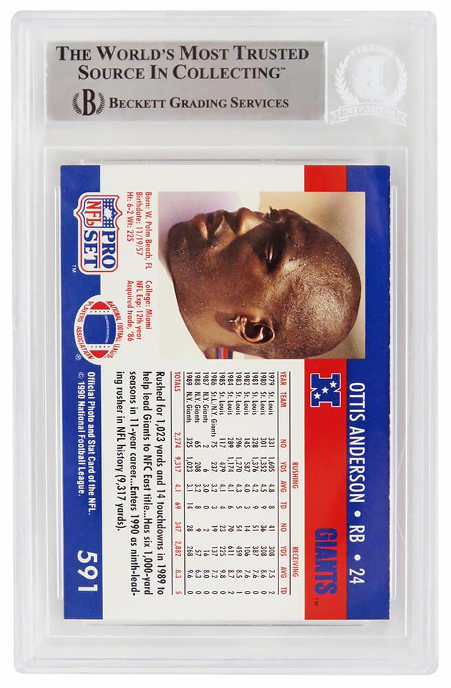 Ottis Anderson Signed 1990 Pro Set #591 (BGS) at PristineAuction.com Ottis Anderson Signed 1990 Pro Set #591 (BGS) at PristineAuction.com
