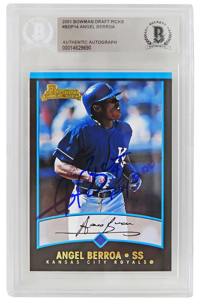 Angel Berroa Signed 2001 Bowman Draft #BDP14 RC Inscribed "ROY 2003" (BGS) at PristineAuction.com Angel Berroa Signed 2001 Bowman Draft #BDP14 RC Inscribed "ROY 2003" (BGS) at PristineAuction.com