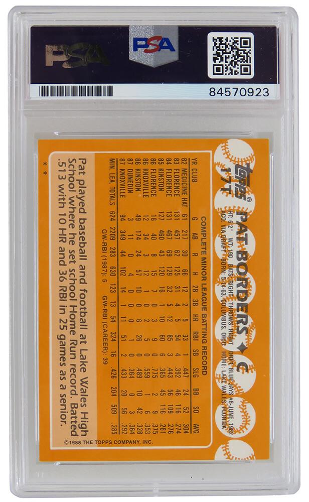 Pat Borders Signed 1988 Topps Traded #17T XRC (PSA) at PristineAuction.com Pat Borders Signed 1988 Topps Traded #17T XRC (PSA) at PristineAuction.com