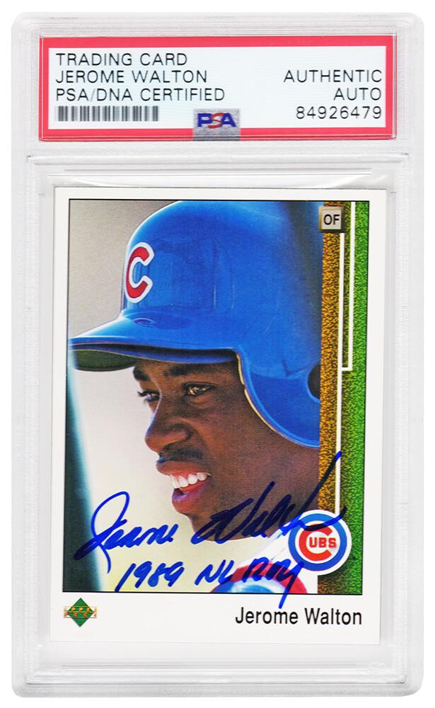 Jerome Walton Signed 1989 Upper Deck #765 RC Inscribed "1989 NL ROY" (PSA) at PristineAuction.com Jerome Walton Signed 1989 Upper Deck #765 RC Inscribed "1989 NL ROY" (PSA) at PristineAuction.com
