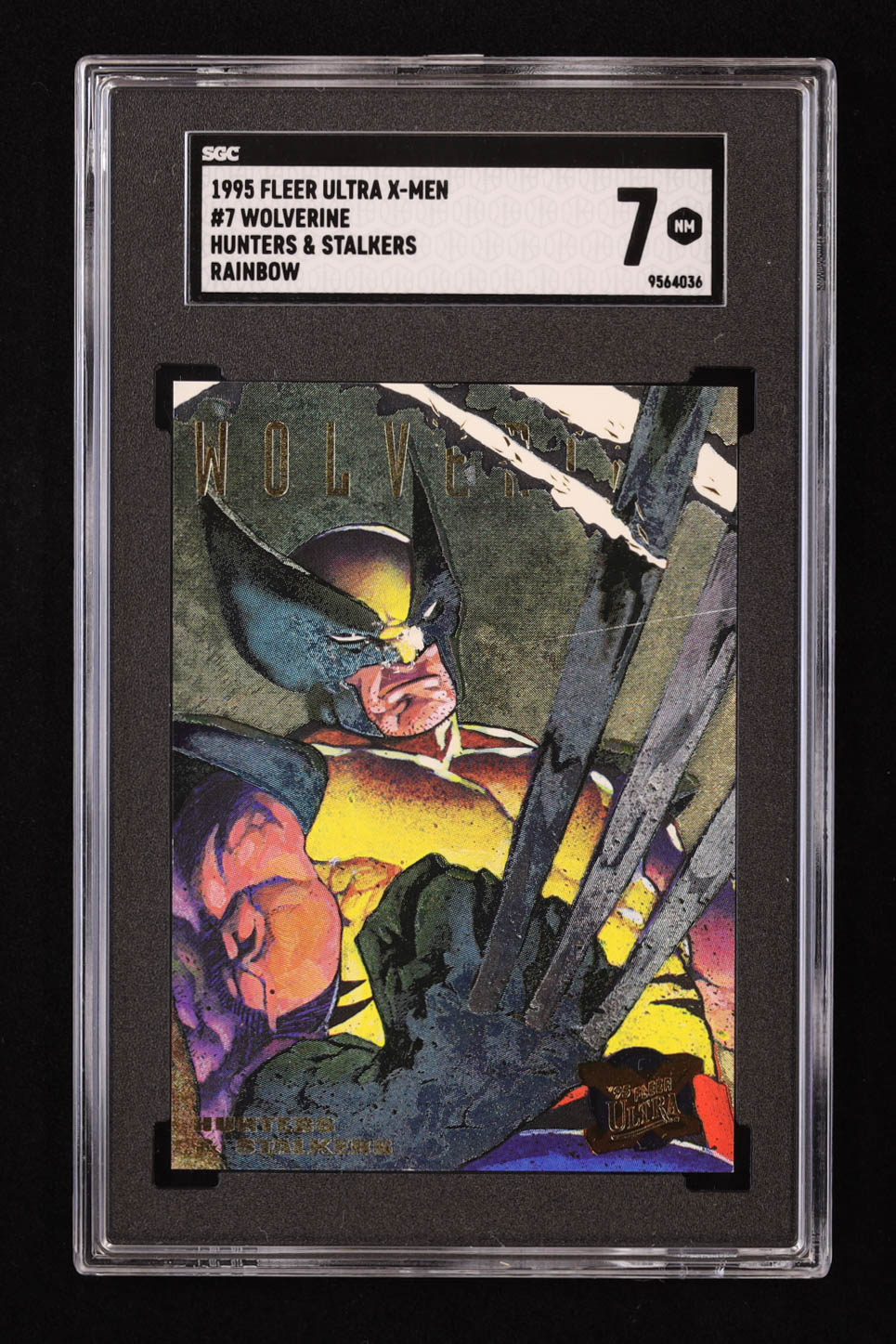 Wolverine 1995 Fleer Ultra X-Men Hunters and Stalkers Rainbow #7 (SGC 7) at PristineAuction.com Wolverine 1995 Fleer Ultra X-Men Hunters and Stalkers Rainbow #7 (SGC 7) at PristineAuction.com