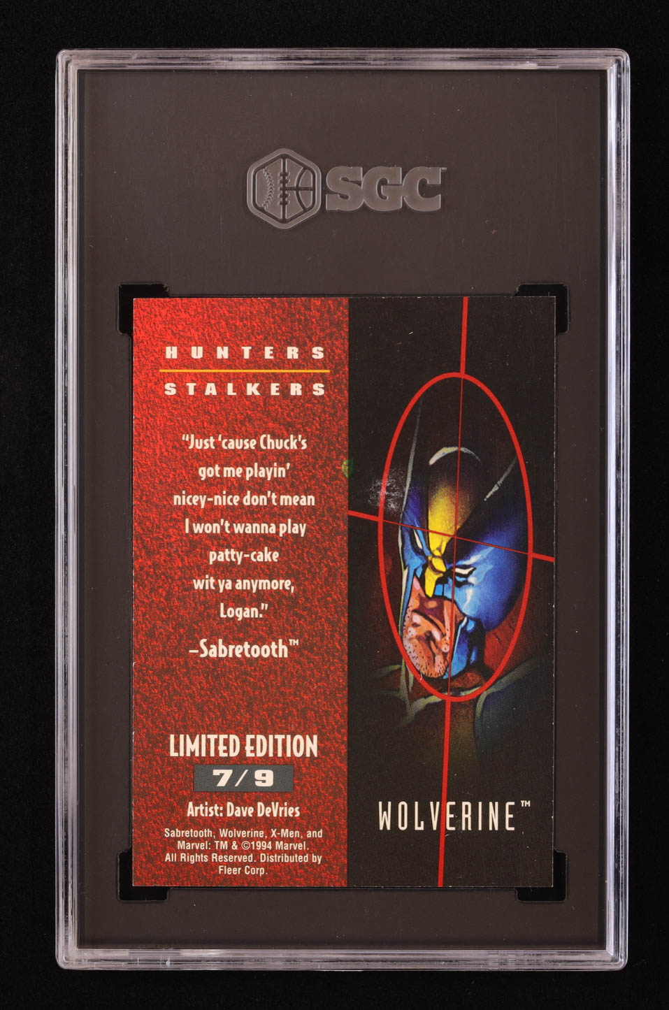 Wolverine 1995 Fleer Ultra X-Men Hunters and Stalkers Rainbow #7 (SGC 7) at PristineAuction.com Wolverine 1995 Fleer Ultra X-Men Hunters and Stalkers Rainbow #7 (SGC 7) at PristineAuction.com