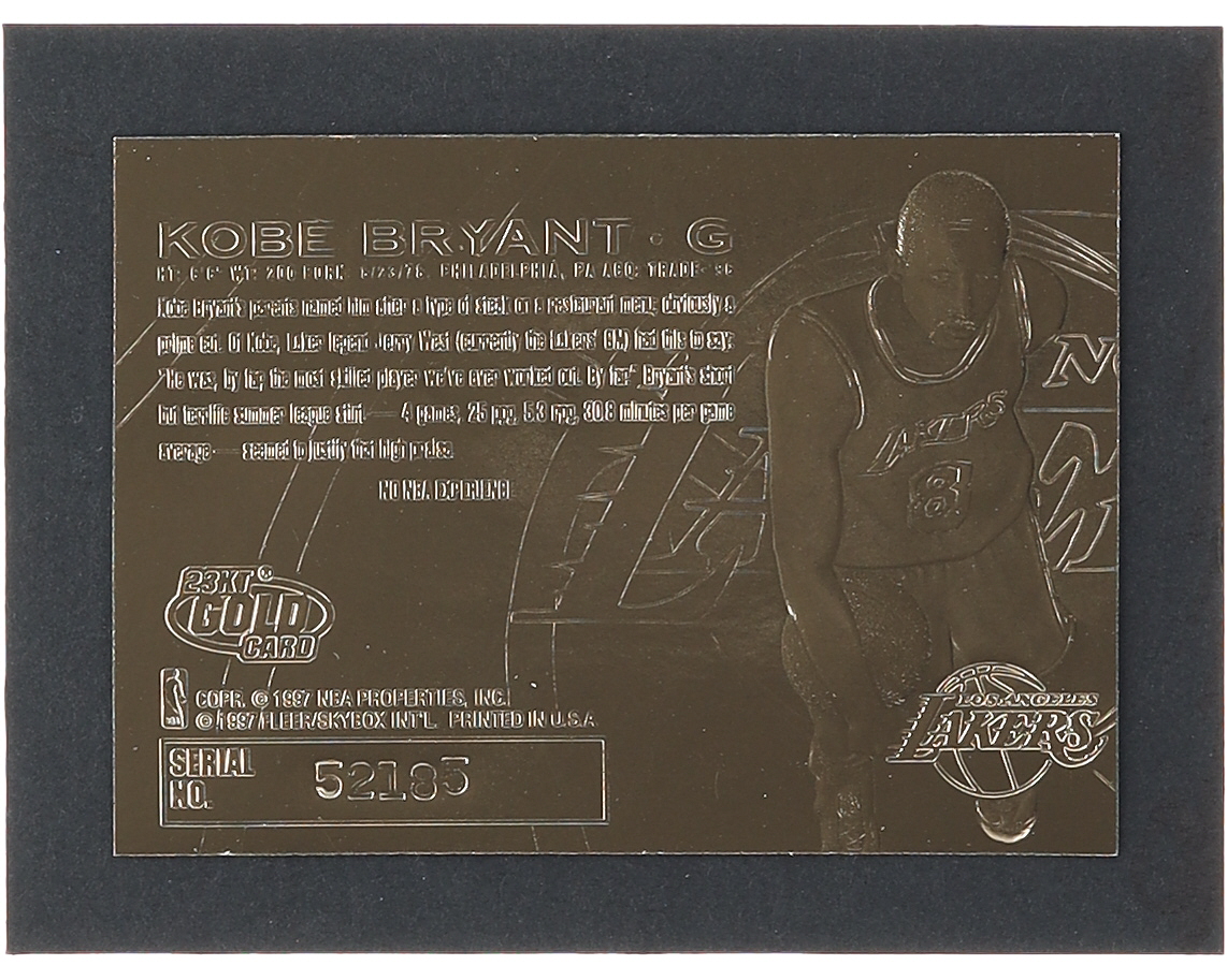 Kobe Bryant 1996-97 Fleer Purple Signature 23Kt Gold RC at PristineAuction.com Kobe Bryant 1996-97 Fleer Purple Signature 23Kt Gold RC at PristineAuction.com