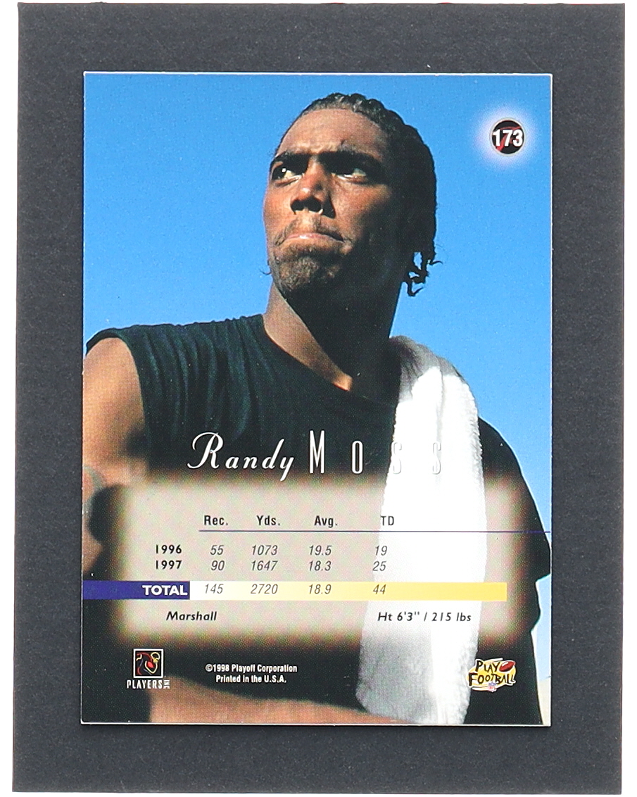 Randy Moss 1998 Playoff Prestige Hobby #173 RC at PristineAuction.com Randy Moss 1998 Playoff Prestige Hobby #173 RC at PristineAuction.com