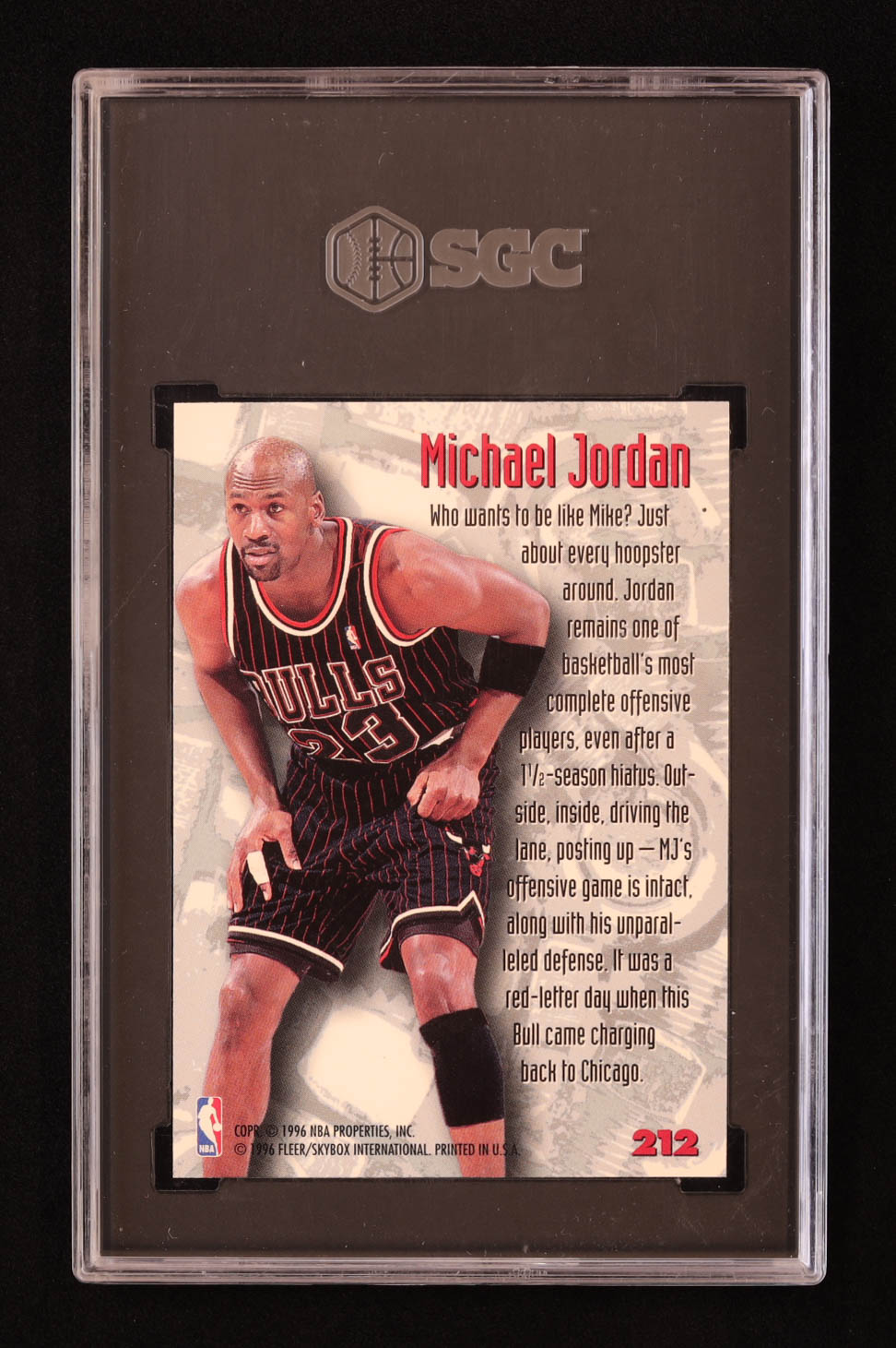 Michael Jordan 1995-96 Metal #212 NB (SGC 9.5) at PristineAuction.com Michael Jordan 1995-96 Metal #212 NB (SGC 9.5) at PristineAuction.com