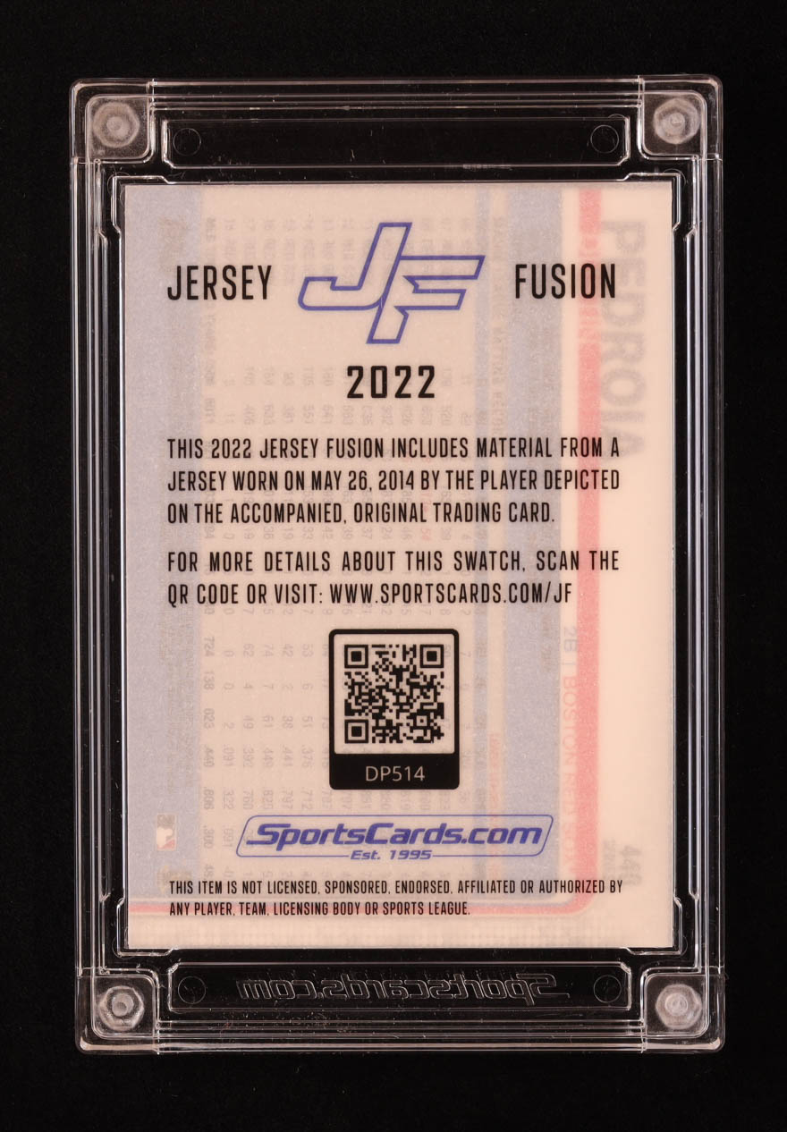 Dustin Pedroia 2022 Jersey Fusion Game Used Swatch #DP514 at PristineAuction.com Dustin Pedroia 2022 Jersey Fusion Game Used Swatch #DP514 at PristineAuction.com