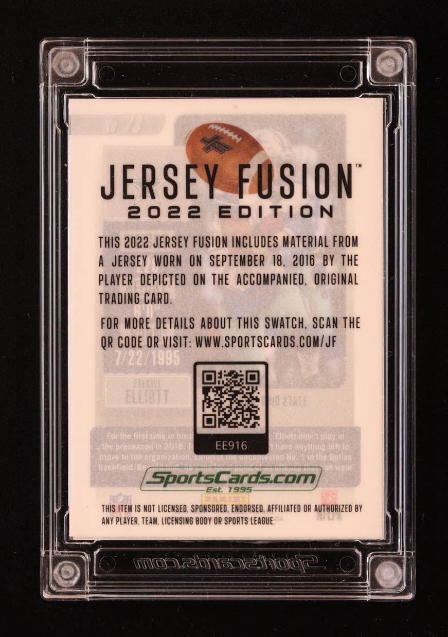 Ezekiel Elliott 2022 Jersey Fusion Game Used Swatch #EE916 at PristineAuction.com Ezekiel Elliott 2022 Jersey Fusion Game Used Swatch #EE916 at PristineAuction.com