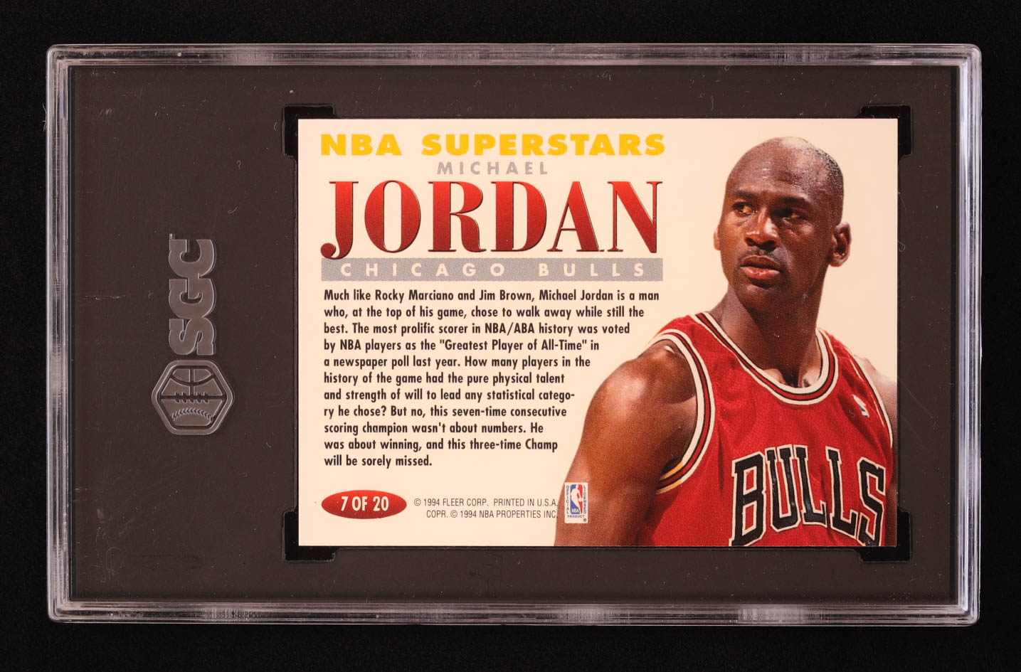 Michael Jordan 1993-94 Fleer NBA Superstars #7 (SGC 10) at PristineAuction.com Michael Jordan 1993-94 Fleer NBA Superstars #7 (SGC 10) at PristineAuction.com