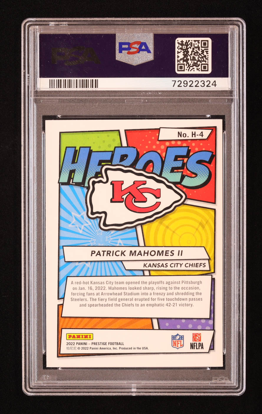 Patrick Mahomes II 2022 Prestige Heroes #4 (PSA 10) at PristineAuction.com Patrick Mahomes II 2022 Prestige Heroes #4 (PSA 10) at PristineAuction.com