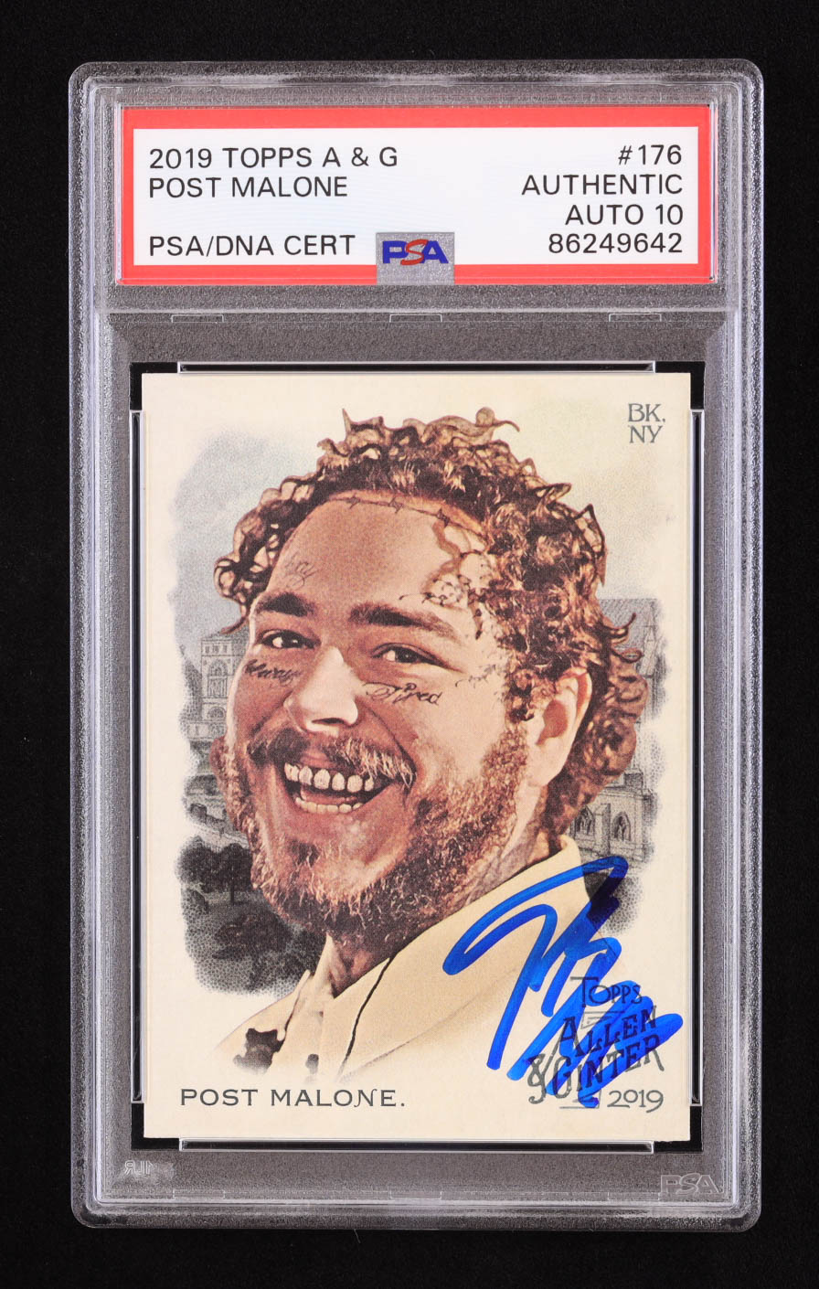 Post Malone Signed 2019 Topps Allen and Ginter #176 (PSA | Autograph Grade 10) at PristineAuction.com Post Malone Signed 2019 Topps Allen and Ginter #176 (PSA | Autograph Grade 10) at PristineAuction.com