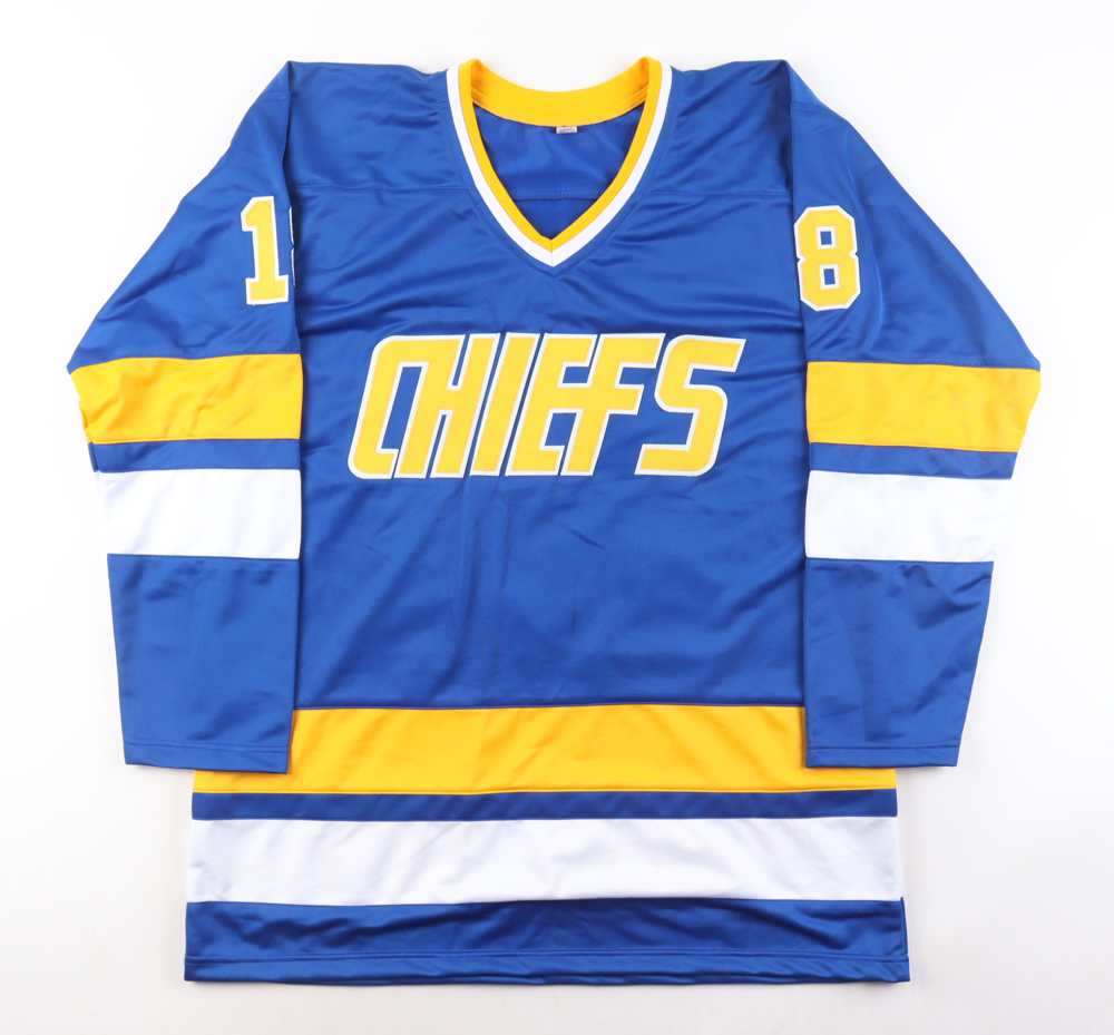 Dave Hanson, Allan Nicholls, & Jeff Carlson Signed Jersey Inscribed "Old Time Hockey" & "Upton" (Beckett) at PristineAuction.com Dave Hanson, Allan Nicholls, & Jeff Carlson Signed Jersey Inscribed "Old Time Hockey" & "Upton" (Beckett) at PristineAuction.com