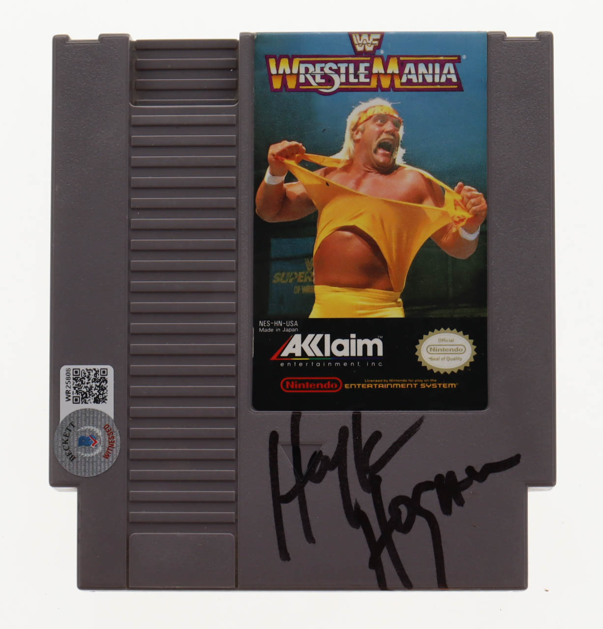 Hulk Hogan Signed "WrestleMania" Nintendo Video Game Cartridge (Beckett) at PristineAuction.com Hulk Hogan Signed "WrestleMania" Nintendo Video Game Cartridge (Beckett) at PristineAuction.com