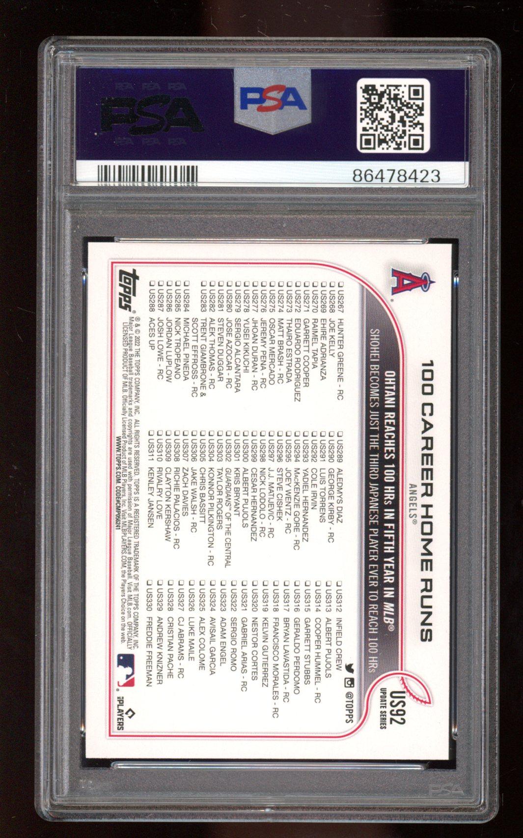 Shohei Ohtani 2022 Topps Update #US92 (PSA 10) at PristineAuction.com Shohei Ohtani 2022 Topps Update #US92 (PSA 10) at PristineAuction.com