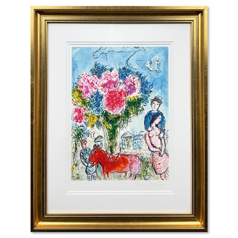 "Personnages Fantastiques" LE 23x19 Custom Framed Lithograph by Marc Chagall (Artova) at PristineAuction.com "Personnages Fantastiques" LE 23x19 Custom Framed Lithograph by Marc Chagall (Artova) at PristineAuction.com