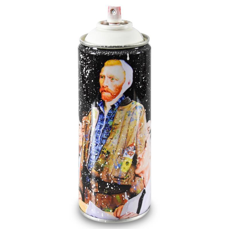 "Van Gogh (White)" LE Hand-Painted Spray Can by Mr. Brainwash at PristineAuction.com "Van Gogh (White)" LE Hand-Painted Spray Can by Mr. Brainwash at PristineAuction.com