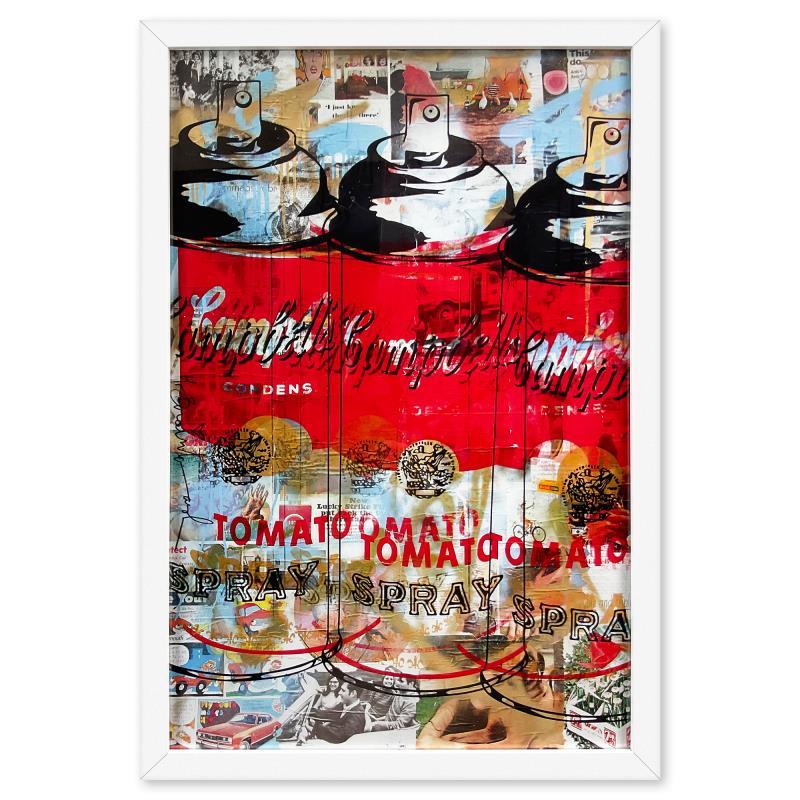 "Brainwash Spray" 33x23 Custom Framed Offset Lithograph by Mr. Brainwash at PristineAuction.com "Brainwash Spray" 33x23 Custom Framed Offset Lithograph by Mr. Brainwash at PristineAuction.com