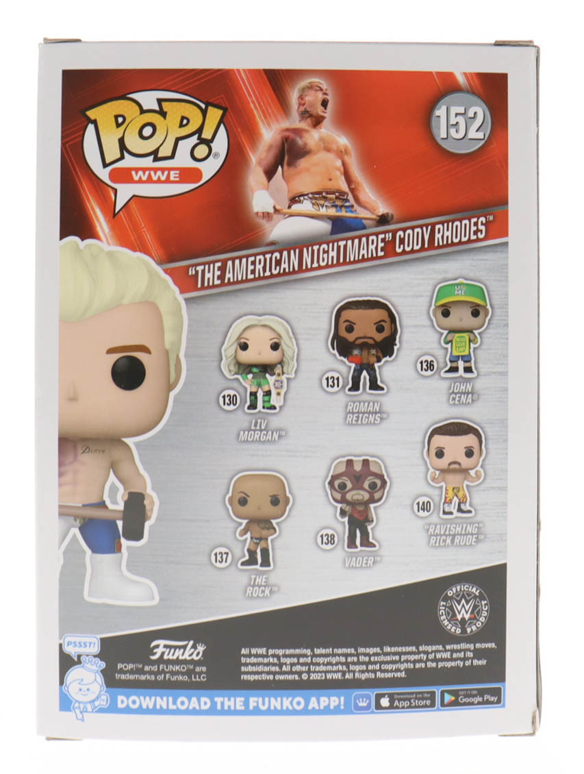 Cody Rhodes Signed WWE #152 "The American Nightmare" Cody Rhodes Funko Pop! Vinyl Figure (PSA) at PristineAuction.com Cody Rhodes Signed WWE #152 "The American Nightmare" Cody Rhodes Funko Pop! Vinyl Figure (PSA) at PristineAuction.com