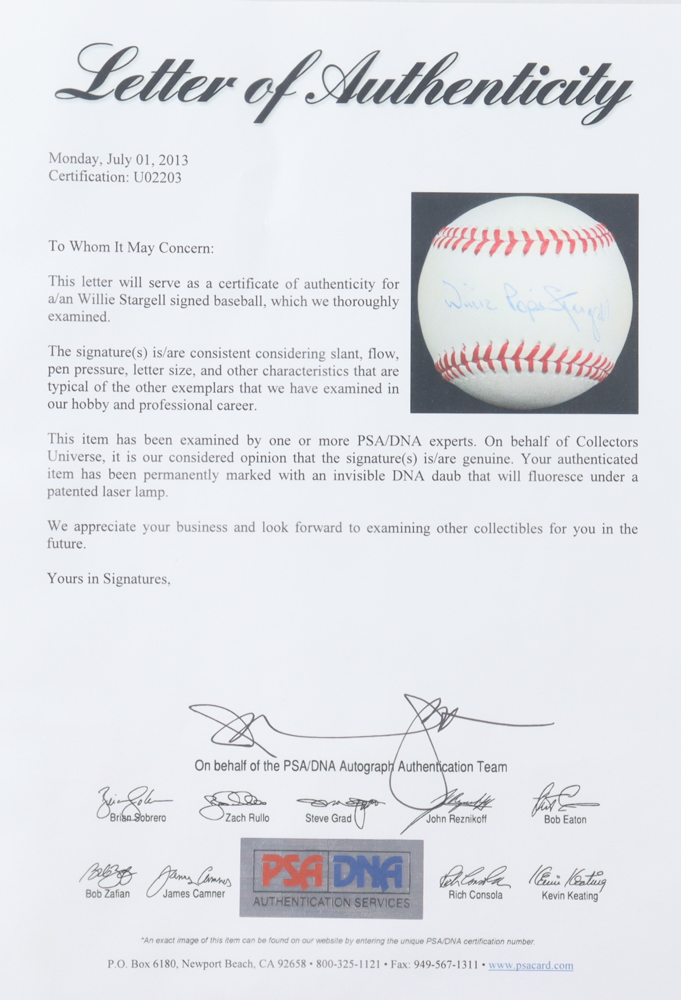Willie "Pops" Stargell Signed ONL Baseball (PSA) at PristineAuction.com Willie "Pops" Stargell Signed ONL Baseball (PSA) at PristineAuction.com