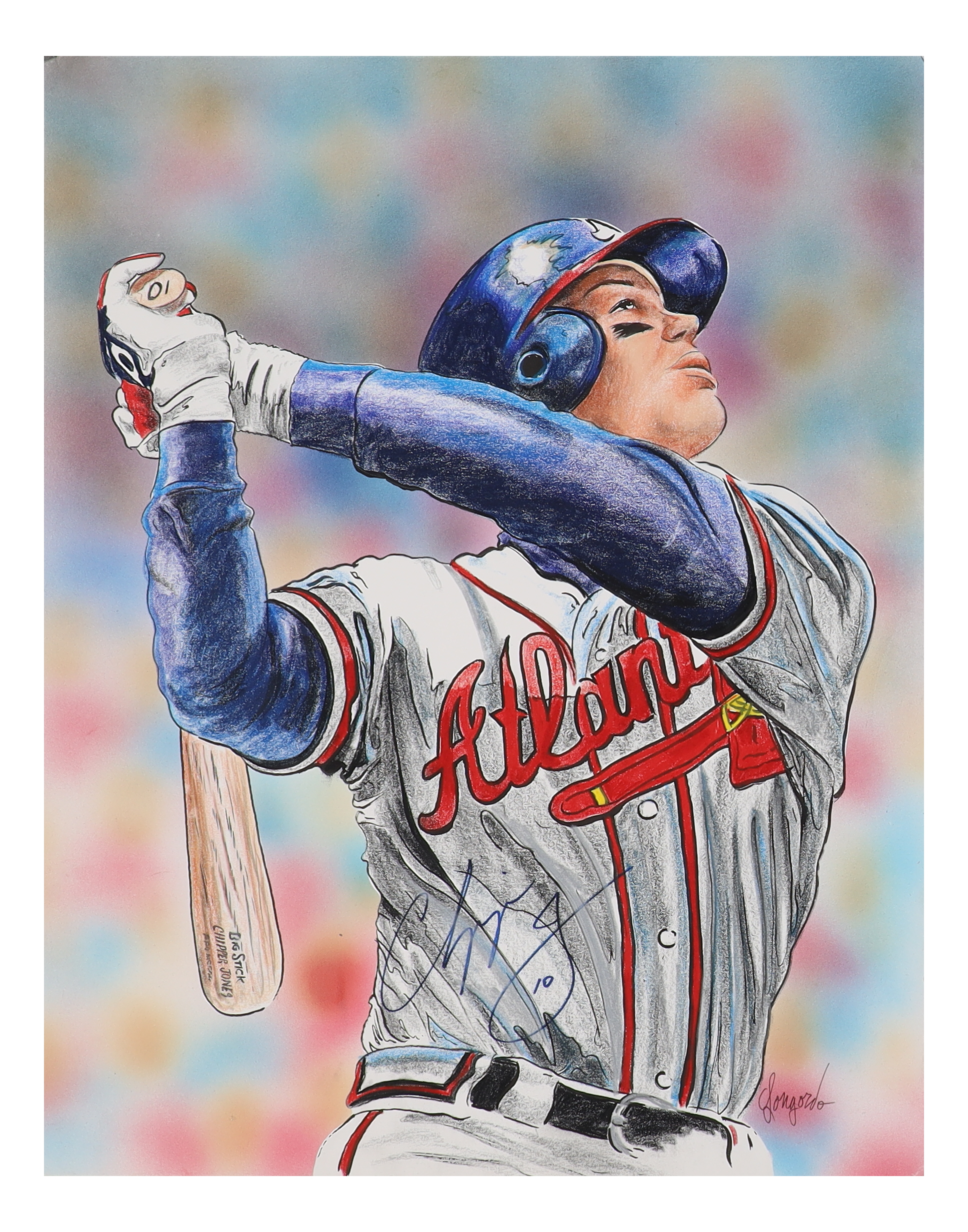 Chipper Jones & Gary Longordo Signed Braves Original Artwork (JSA & PSA) at PristineAuction.com Chipper Jones & Gary Longordo Signed Braves Original Artwork (JSA & PSA) at PristineAuction.com