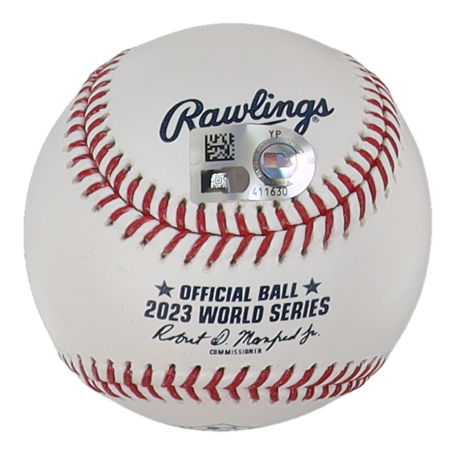 Corey Seager Signed 2023 World Series Logo Baseball (MLB) at PristineAuction.com Corey Seager Signed 2023 World Series Logo Baseball (MLB) at PristineAuction.com