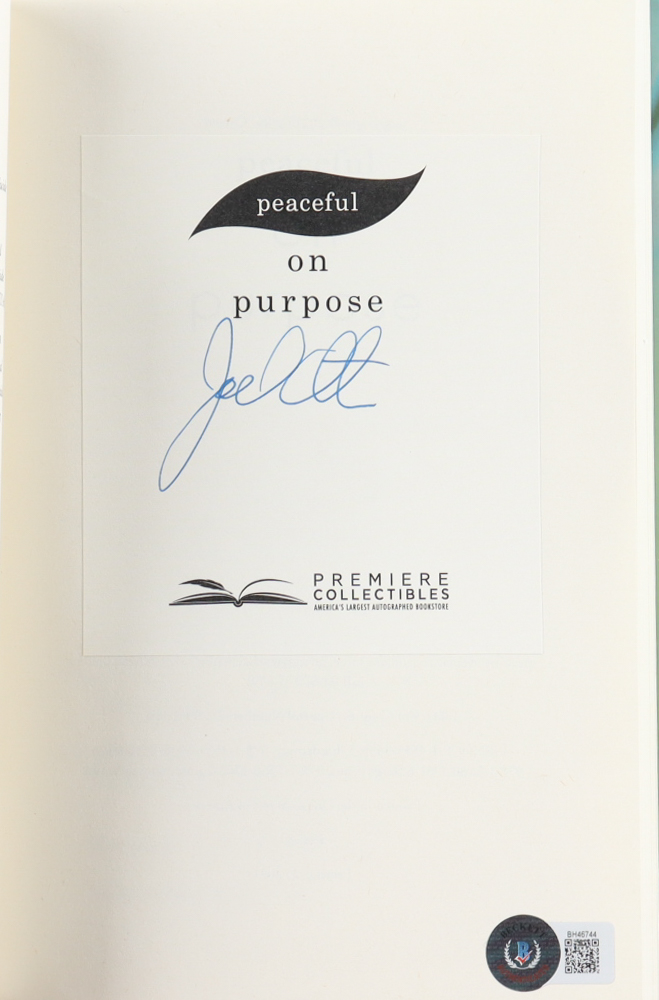 Joel Osteen Signed "Peaceful On Purpose" Hardcover Book (Beckett & Premier Collectibles) at PristineAuction.com Joel Osteen Signed "Peaceful On Purpose" Hardcover Book (Beckett & Premier Collectibles) at PristineAuction.com