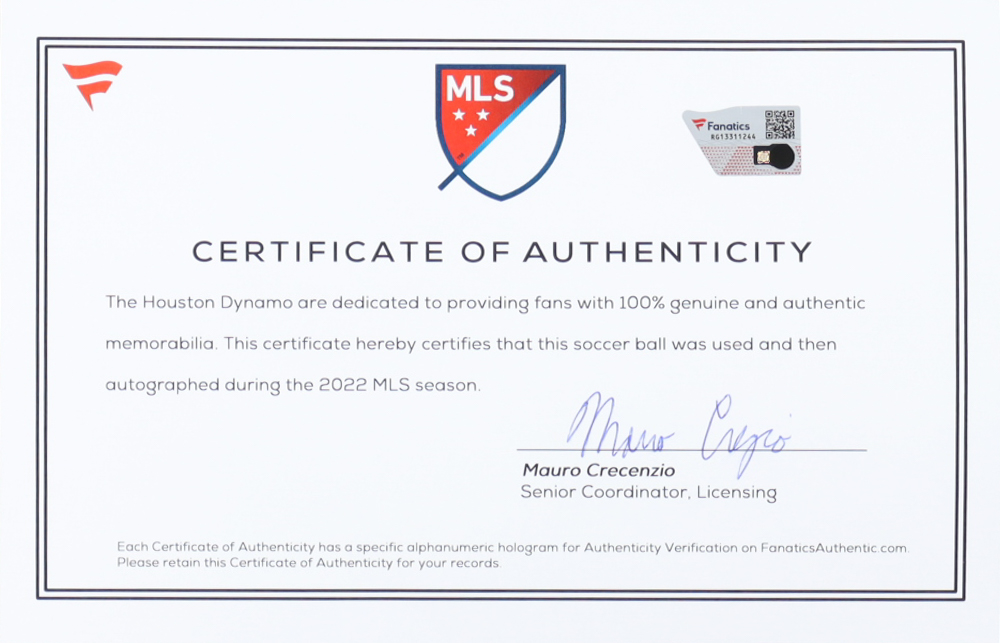 2022 Dynamo Game-Used Adidas Soccer Ball Team-Signed by (23) with Marcelo Palomino, Daniel Steres, Adam Lundqvist, Sam Junqua (Beckett & Fanatics) at PristineAuction.com 2022 Dynamo Game-Used Adidas Soccer Ball Team-Signed by (23) with Marcelo Palomino, Daniel Steres, Adam Lundqvist, Sam Junqua (Beckett & Fanatics) at PristineAuction.com