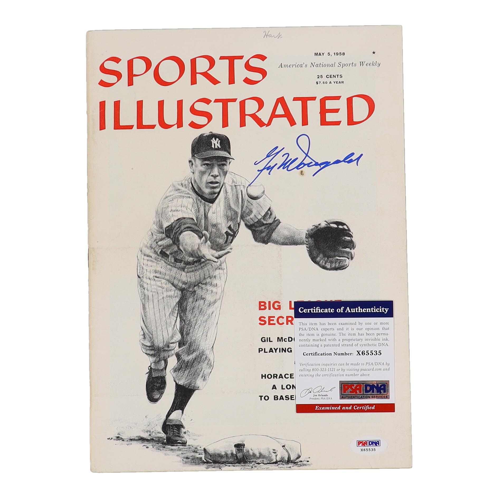 Gil McDougald Signed 1958 "Sports Illustrated" Magazine (PSA) at PristineAuction.com Gil McDougald Signed 1958 "Sports Illustrated" Magazine (PSA) at PristineAuction.com