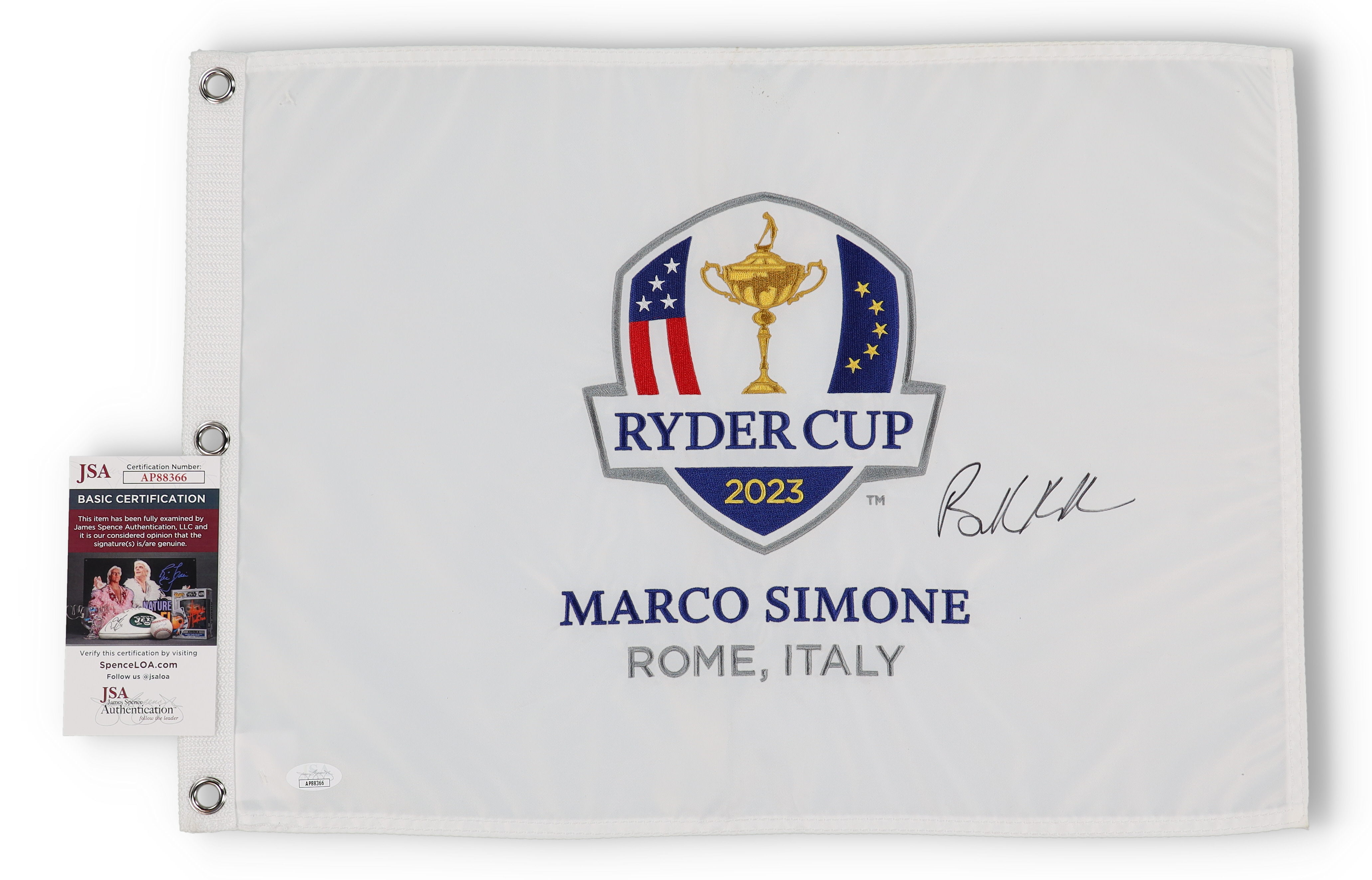 Brooks Koepka Signed 2023 Ryder Cup Pin Flag (JSA) at PristineAuction.com Brooks Koepka Signed 2023 Ryder Cup Pin Flag (JSA) at PristineAuction.com