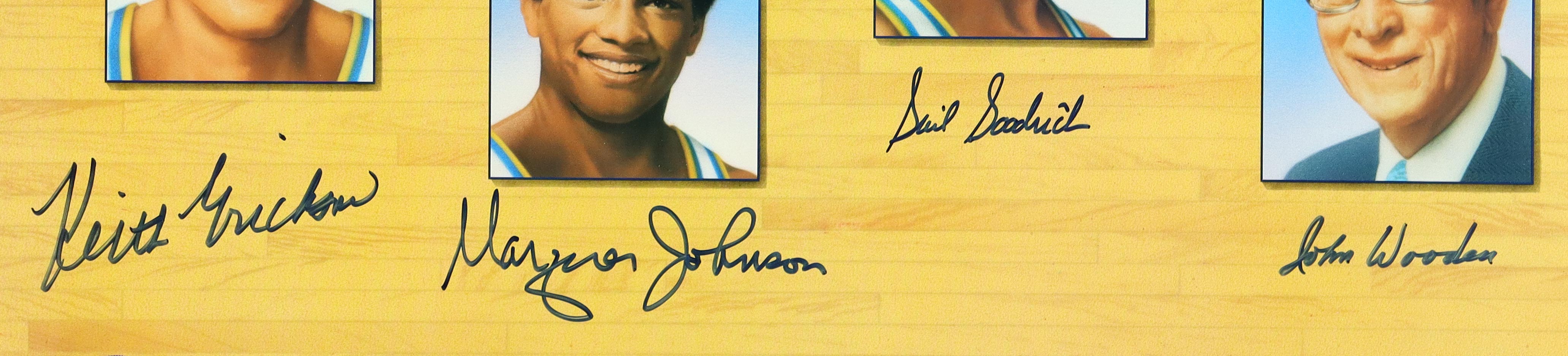 UCLA Bruins Legends Custom Framed Lithograph Display Signed By (7) With Kareem Abdul-Jabbar, John Wooden, Bill Walton, Gail Goodrich (JSA) at PristineAuction.com UCLA Bruins Legends Custom Framed Lithograph Display Signed By (7) With Kareem Abdul-Jabbar, John Wooden, Bill Walton, Gail Goodrich (JSA) at PristineAuction.com