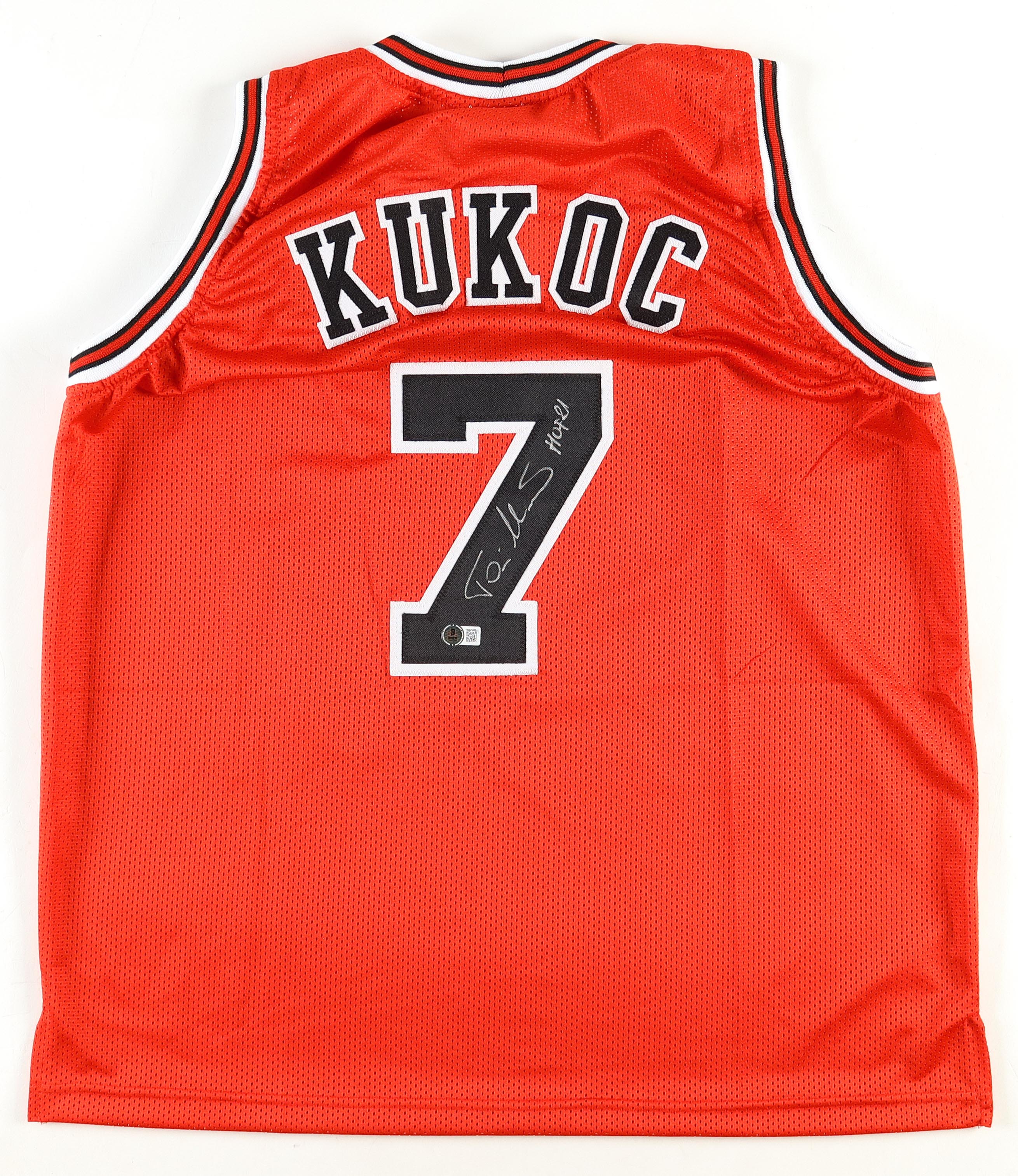 Toni Kukoc Signed Jersey Inscribed "HOF 21" (Beckett) at PristineAuction.com Toni Kukoc Signed Jersey Inscribed "HOF 21" (Beckett) at PristineAuction.com