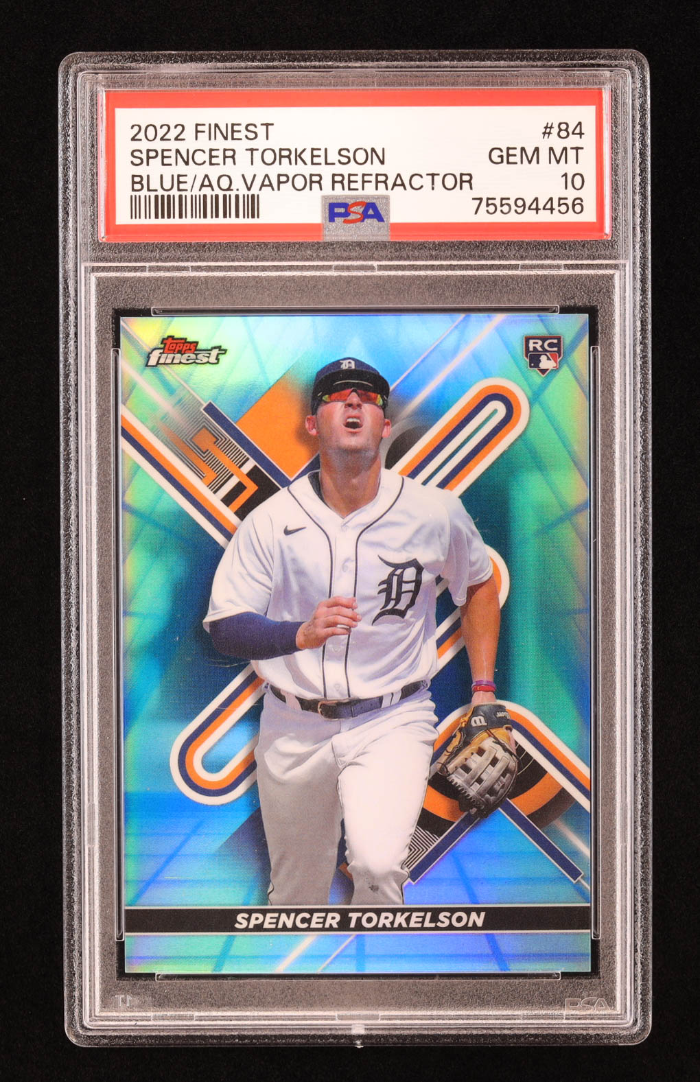 Spencer Torkelson 2022 Finest Blue Aqua Vapor Refractors #84 #067/250 RC (PSA 10) at PristineAuction.com Spencer Torkelson 2022 Finest Blue Aqua Vapor Refractors #84 #067/250 RC (PSA 10) at PristineAuction.com