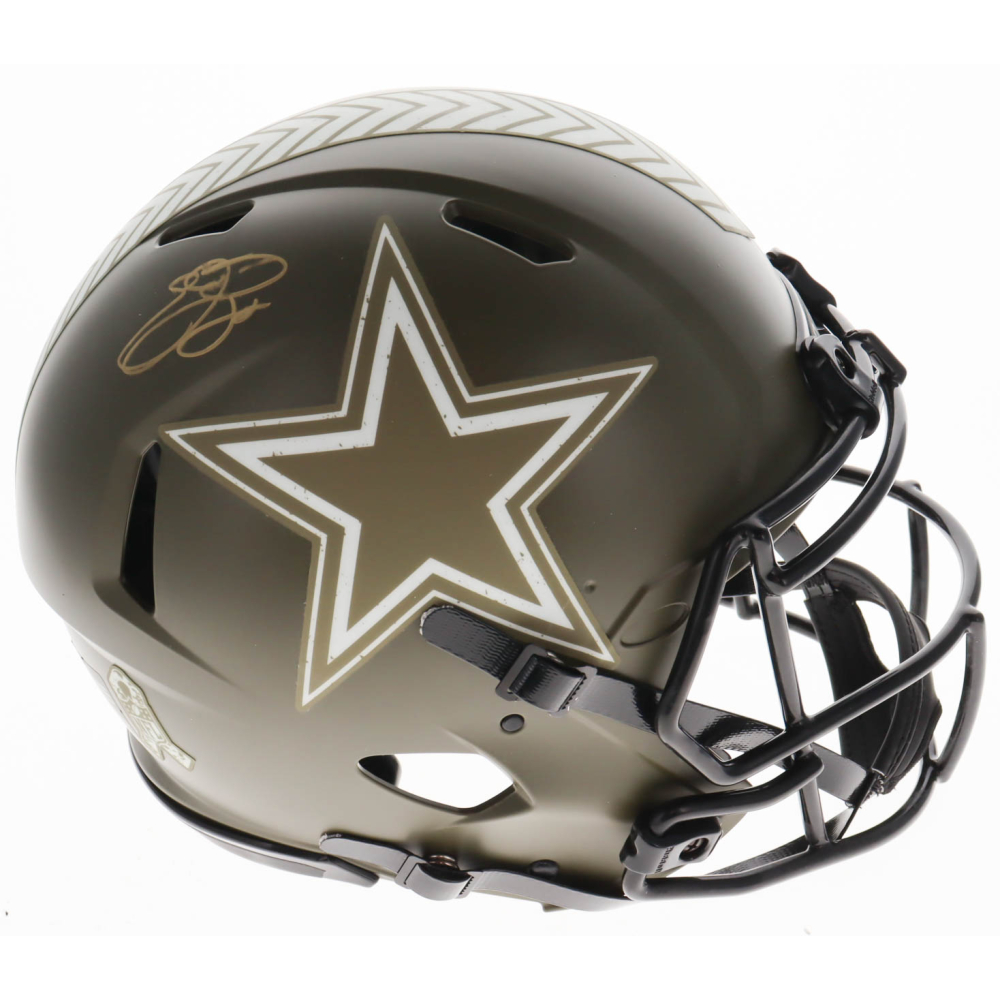 Emmitt Smith Signed Cowboys Authentic On-Field Full Size Salute to ...