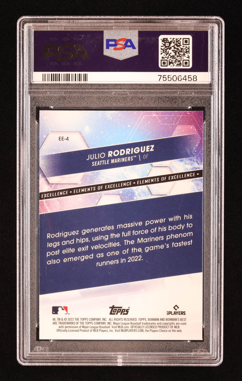 Julio Rodriguez 2022 Bowman's Best Elements of Excellence #EE4 RC (PSA 10) at PristineAuction.com Julio Rodriguez 2022 Bowman's Best Elements of Excellence #EE4 RC (PSA 10) at PristineAuction.com