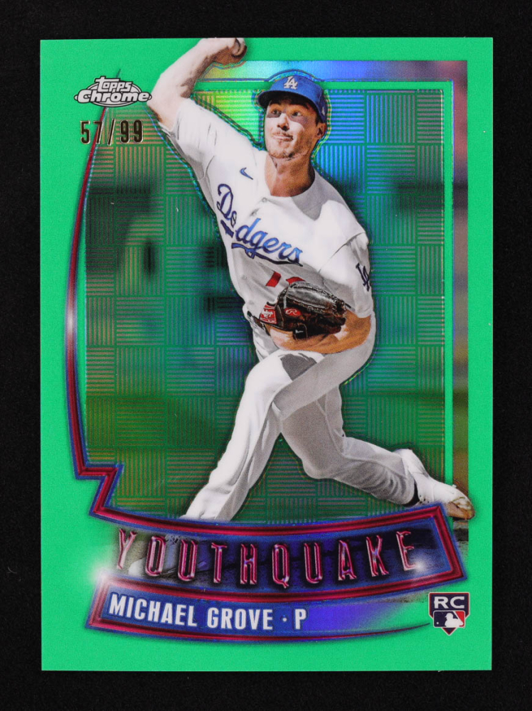 Michael Grove 2023 Topps Chrome Youthquake Green Refractors #YQ43 RC #57/99