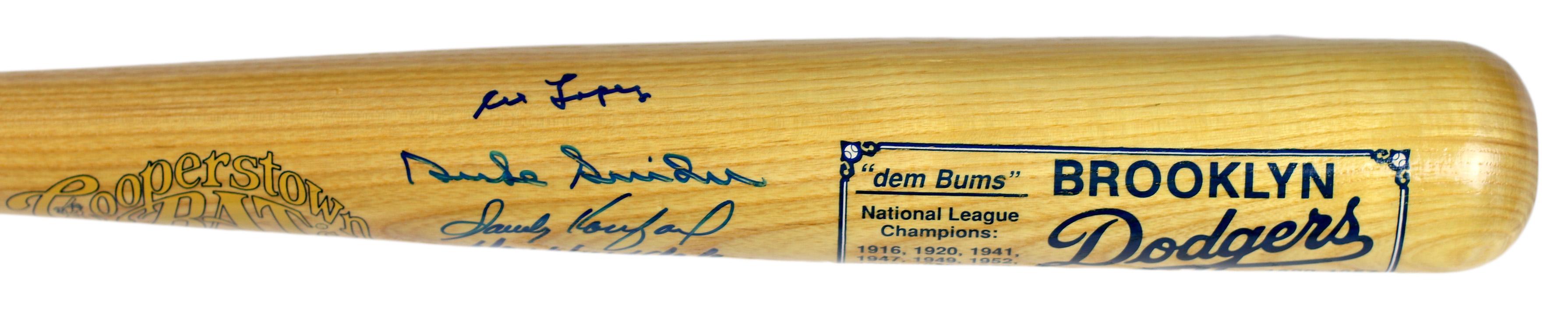 Dodgers Hall of Famers Cooperstown Commemorative Baseball Bat Signed By (6) with Sandy Koufax, Don Drysdale, Al Lopez, Billy Herman, Duke Snider & Pee Wee Reese (JSA) at PristineAuction.com Dodgers Hall of Famers Cooperstown Commemorative Baseball Bat Signed By (6) with Sandy Koufax, Don Drysdale, Al Lopez, Billy Herman, Duke Snider & Pee Wee Reese (JSA) at PristineAuction.com