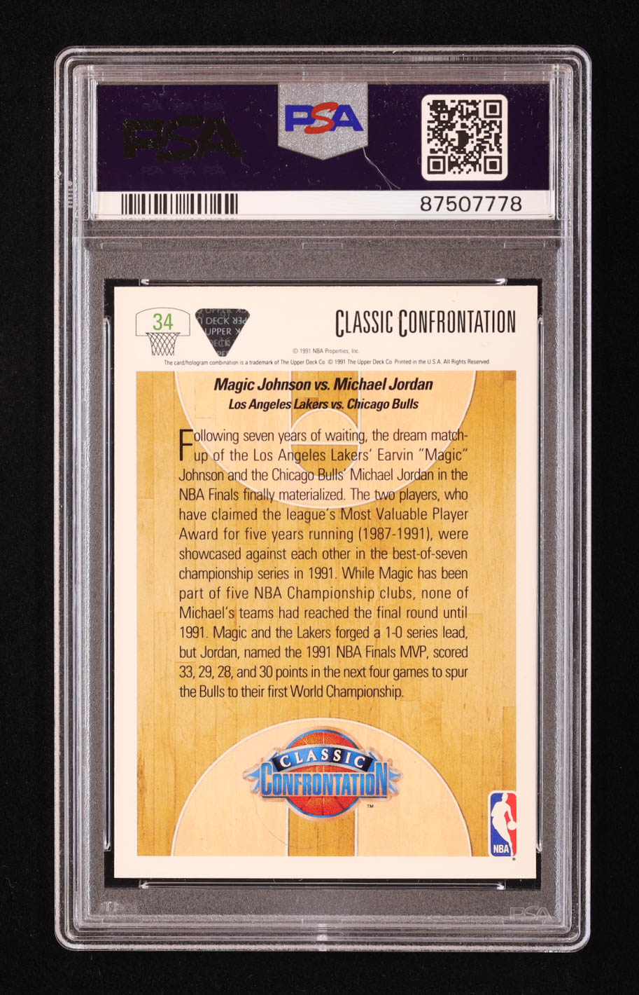 Magic Johnson / Michael Jordan 1991-92 Upper Deck #34 CC (PSA 10) at PristineAuction.com Magic Johnson / Michael Jordan 1991-92 Upper Deck #34 CC (PSA 10) at PristineAuction.com