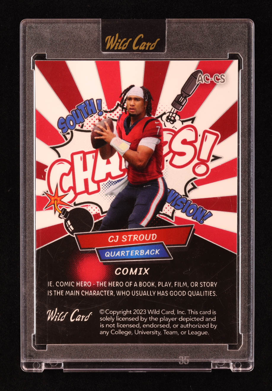 CJ Stroud 2023 Wild Card Alumination Comix Champs! Division Silver Rainbow #ACCS #04/40 RC at PristineAuction.com CJ Stroud 2023 Wild Card Alumination Comix Champs! Division Silver Rainbow #ACCS #04/40 RC at PristineAuction.com
