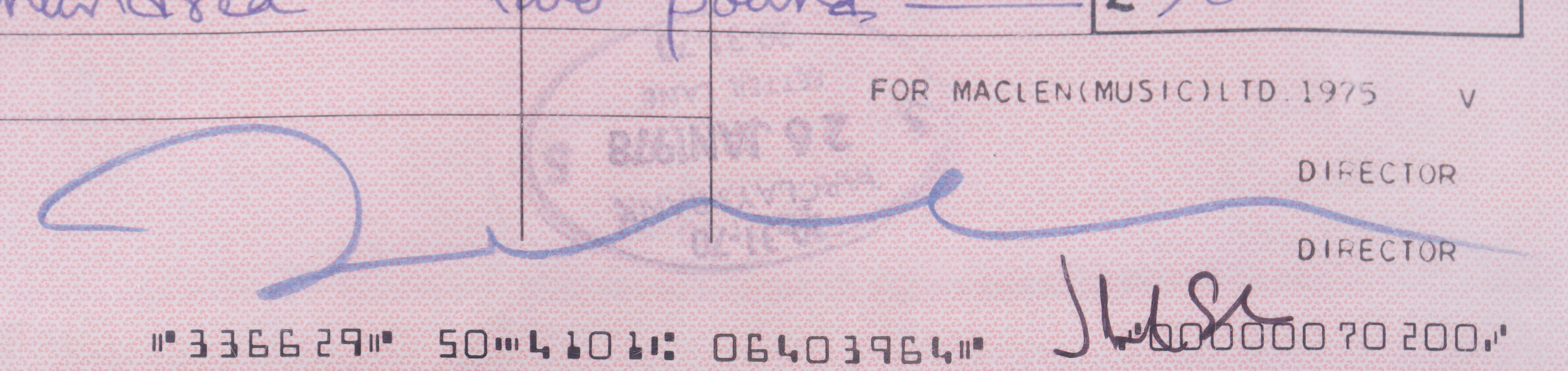 John Lennon | The Beatles | Signed 1977 Personal Bank Check (BAS) at PristineAuction.com John Lennon | The Beatles | Signed 1977 Personal Bank Check (BAS) at PristineAuction.com