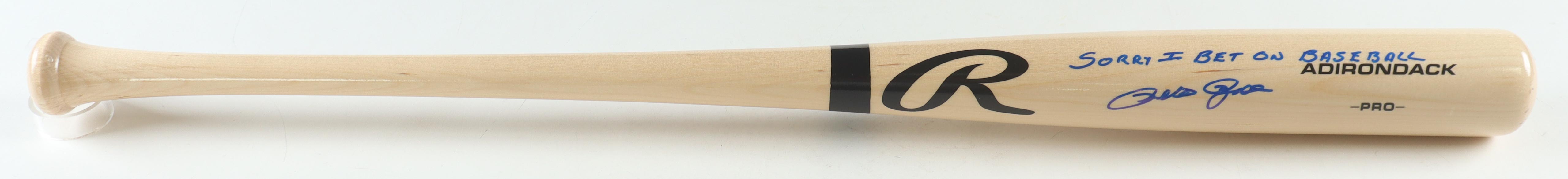 Pete Rose Signed Rawlings Pro Baseball Bat Inscribed "Sorry I Bet On Baseball" (JSA) at PristineAuction.com Pete Rose Signed Rawlings Pro Baseball Bat Inscribed "Sorry I Bet On Baseball" (JSA) at PristineAuction.com